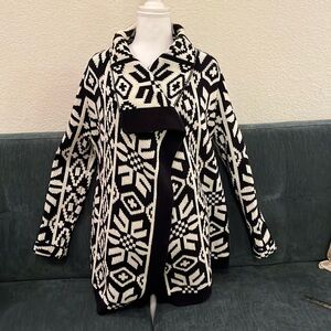 Old Navy Black and white wrap sweater